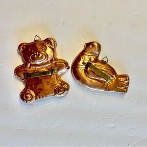 Copper Himark Portugal Vintage Bear and Bird Cookie Cutter Wall Decor With Tag